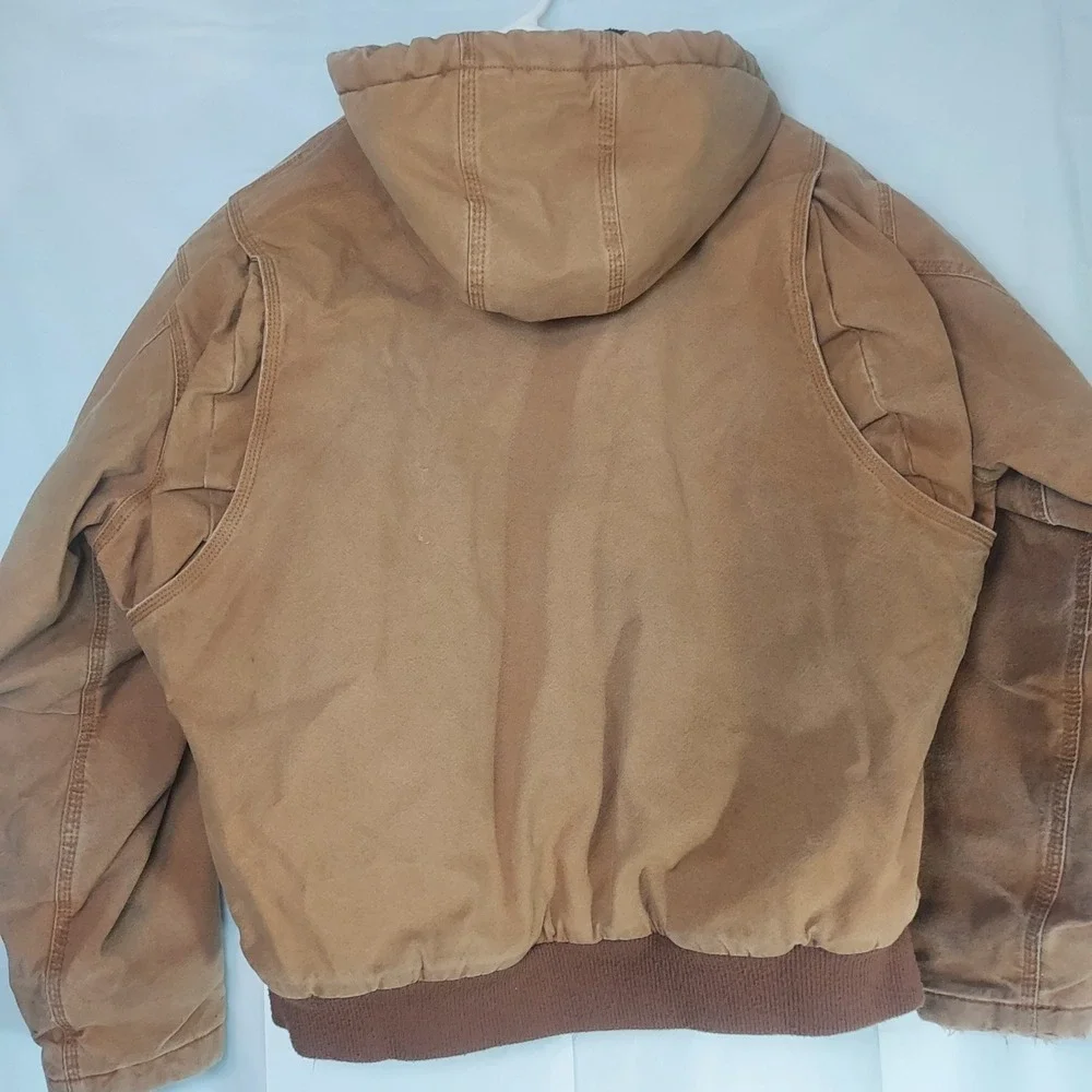 Walls Insulated Workwear Jacket Mens Tan Brown Canvas Duck Active Coat Hooded LT